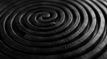 Poster - Abstract spiral design in black and white, suitable for various design projects