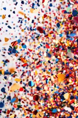 Poster - Colorful confetti falling from the sky, perfect for festive occasions