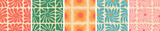 Fototapeta Panele - Retro floral seamless pattern illustration set. Vintage style hippie flower background design collection. Geometric checkered wallpaper print, spring season nature backdrop texture with daisy flowers.