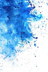 Poster - Close up of a blue paint splatter on a white background. Suitable for design projects