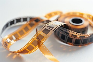 Aufkleber - A roll of film on a table, suitable for photography concepts