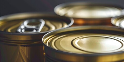 Poster - Close up of a group of tins, perfect for product packaging design
