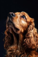 Aufkleber - A close-up image of a dog with a black background. Suitable for various design projects