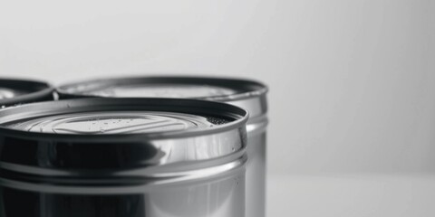 Poster - Close up of three beer cans on a table, suitable for beverage industry