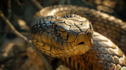 Wall Mural - Close up image of a snake's head with its mouth open. Suitable for educational materials or wildlife articles