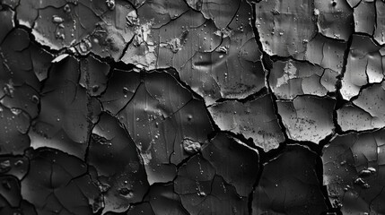 Poster - A black and white photo of a cracked wall, suitable for architectural or abstract design projects