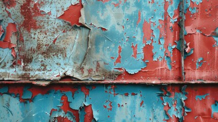 Poster - Detailed close up of peeling paint on a wall, perfect for texture backgrounds