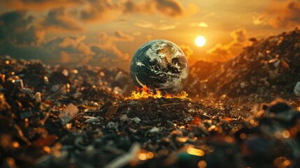 Poster - Global pollution issue, suitable for environmental themes