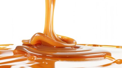 Poster - Close up of liquid pouring from a spoon. Perfect for food and cooking related designs