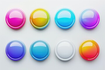 Poster - A set of six different colored buttons. Ideal for adding a pop of color to any design project