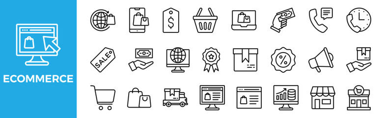 Poster - ecommerce icon set for design elements	