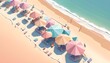 abstract low poly beach scenery holiday scene