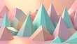 abstract low poly mountain scenery in pastel