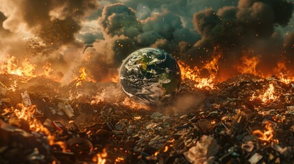 Poster - Global catastrophe concept, suitable for environmental and disaster themes