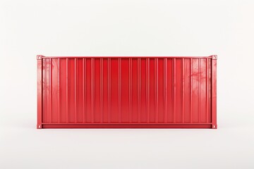 Poster - A red container placed on a white floor, suitable for various industrial and storage concepts