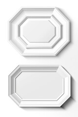 Aufkleber - Two blank frames hanging on a white wall. Perfect for adding your own artwork or photos