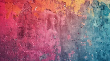 Poster - Colorful wall with peeling paint, ideal for background use