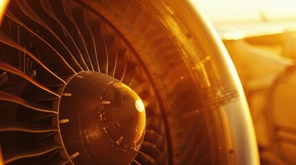 Poster - Detailed view of a jet engine on an airplane. Ideal for aviation industry