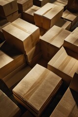 Poster - A bunch of boxes sitting on top of each other. Great for logistics and storage concepts