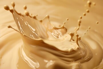 Poster - A splash of chocolate falling into a bowl. Great for food and cooking concepts