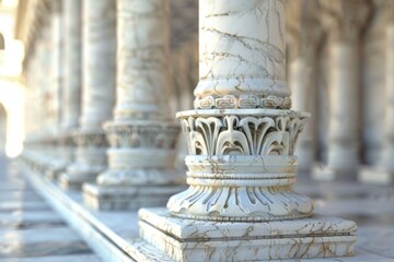 Aufkleber - Detailed view of a building with columns, suitable for architectural projects