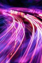Poster - Blurry image of a highway at night, suitable for transportation themes