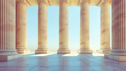 Poster - A group of pillars with a sky background. Suitable for architectural or abstract concepts