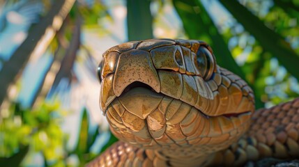Poster - Detailed view of a snake statue, suitable for various design projects