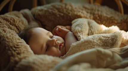 Wall Mural - A peaceful image of a sleeping baby