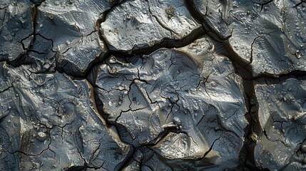 Poster - Detailed view of a cracked surface, suitable for backgrounds or textures