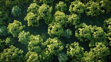 Aufkleber - A stunning bird's eye view of a lush green forest. Perfect for nature and environmental concepts