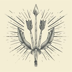 Aufkleber - Abstract illustration of three arrows pointing towards the center