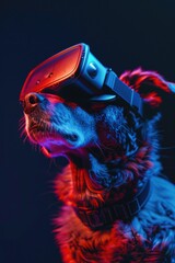 Sticker - A dog wearing goggles on its head. Great for pet safety or adventure concepts