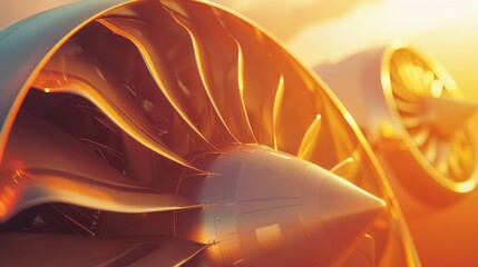 Poster - Detailed view of a jet engine, suitable for aviation concepts