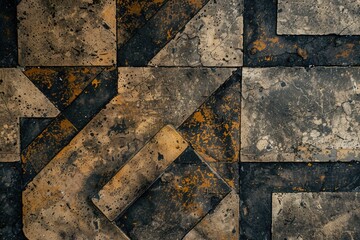 Poster - Close up of a clock on a tiled floor, suitable for time management concepts