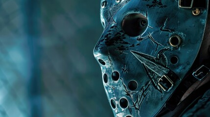 Poster - Close up of a person wearing a mask. Great for healthcare concepts