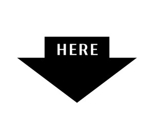 Wall Mural - Arrow sign with text cutout of the word here