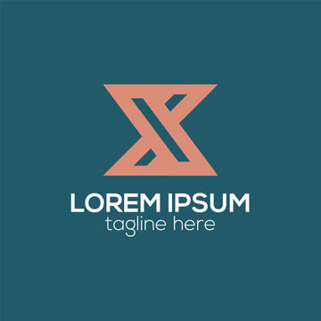 Initial X letter monogram abstract logo design concept isolated vector template