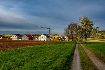 Canvas Print - Neubaugebiet am Ortsrand