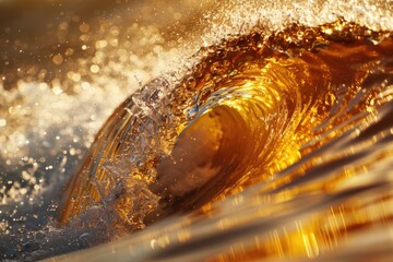 Poster - A detailed shot of a wave in the ocean. Suitable for nature and travel themes