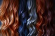 Diverse Colored Hair Group on Black Background