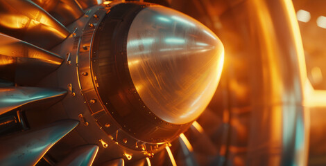 Poster - Detailed view of a jet engine on a plane. Ideal for aviation industry concepts