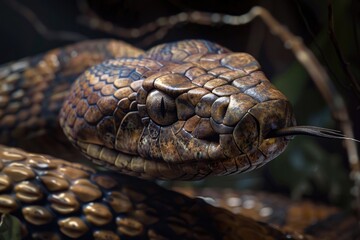 Poster - Detailed view of a snake's head, suitable for educational purposes