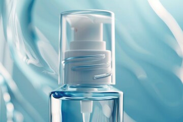 Poster - Close-up of a bottle of liquid, suitable for product mockups