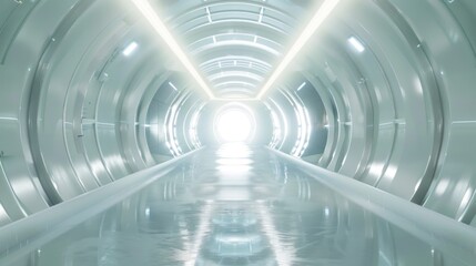 Poster - A tunnel with a light at the end, symbolizing hope and success. Suitable for various business concepts