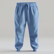 Blank blue man pants mockup, front view, 3d rendering. Empty textile basic track-pants or trousers mock up. Generative AI