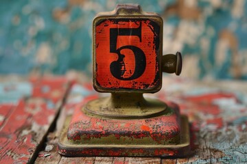 Poster - A close up of a small clock on a table. Perfect for time management concepts