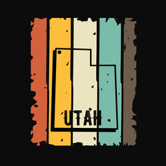 vector of utah state with vintage style, perfect for print, apparel, etc