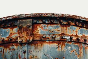 Aufkleber - Old rusted metal tank with visible rivets