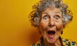 An older woman with a surprised look on her face. Generative AI.